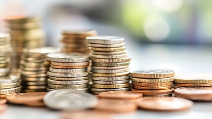 Aufkleber - Various Coins on Display Showcasing Different Currency Types and Their Historical Value : Generative AI
