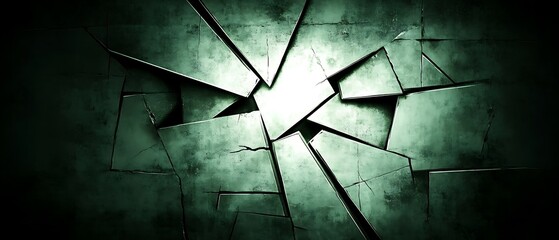 Aufkleber - Abstract Broken Panel with Bright Center Illuminating Textured Surface