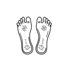 Fototapete - Minimalist reflexology feet representation, clean lines, white.