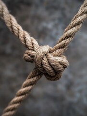 Aufkleber - Detailed close up of a rustic rope knot showcasing craftsmanship and the beauty of natural materials : Generative AI
