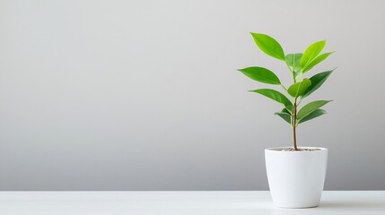 Aufkleber - A beautiful indoor plant in a modern white pot enhancing home decor with fresh greenery : Generative AI
