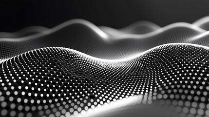 Poster - Abstract Gray Wave Dot Pattern Background