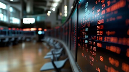 Leinwandbilder - Close up view of stock market display showing trading prices and metrics : Generative AI