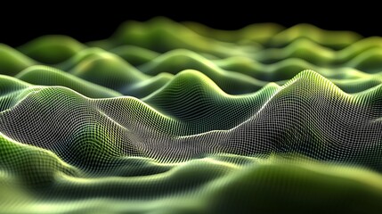 Poster - Abstract Green Wave Background Texture