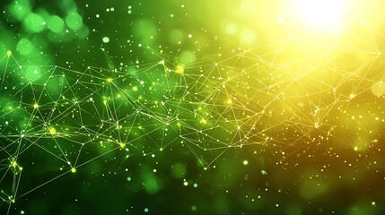 Poster - Abstract Green Yellow Network Background Texture