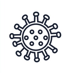 Fototapete - Basic virus outline icon with a clean and simple design on a white background.