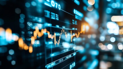 Fototapete - Compelling stock market graph showing price fluctuations and data visualizations on a digital display : Generative AI