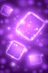 Poster - Abstract luminous cubes floating in dreamy, magical purple space scenery
