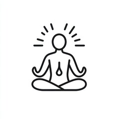 Fototapete - Person in meditation, clean line art for mental wellness, white.