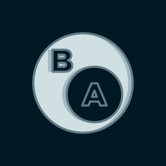 Poster - line subsets, mathematics, a is subset of b icon isolated on black background. flat filled outline s
