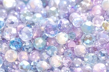 Poster - Iridescent spheres of light, reflecting pastel hues of lavender and azure