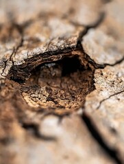 Aufkleber - Abstract Texture of Cracked Earth with CloseUp Focus on Organic Patterns : Generative AI