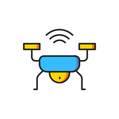 Poster - color smart drone system icon isolated on white background. quadrocopter with video and photo camera
