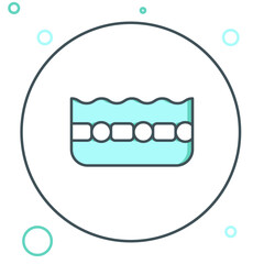 Poster - Line Swimming pool icon isolated on white background. Colorful outline concept. Vector