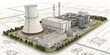 © Working Moments - Nuclear Plant Blueprint Aerial View, Industrial Design , Engineering