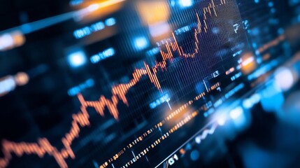 Poster - Dynamic financial data visualization showcasing stock market trends with vibrant graphs and charts : Generative AI