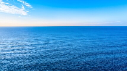 Poster - Serene view of calm ocean waters under a clear blue sky creating a tranquil atmosphere : Generative AI