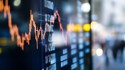 Leinwandbilder - Dynamic stock market graph displaying financial trends and changes on a digital screen : Generative AI
