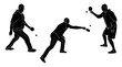 © Mar - Silhouettes of male athletes or table tennis players, ping pong, male black silhouette