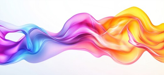 Poster - colorful abstract wave design with flowing gradients in purple, pink, orange, and blue