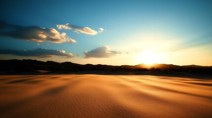 Leinwandbilder - stunning golden sand dunes create a breathtaking sunset view in vast desert landscape : generative a