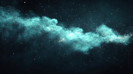 Aufkleber - Cosmic Nebula Teal Cyan Space Background