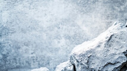Poster - Textured gray stones against a rustic wall providing a natural and serene atmosphere in a minimalist setting : Generative AI