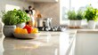 © Andrew - Culinary Corner: Fresh produce and herbs adorn a pristine kitchen countertop, inviting the senses with vibrant colors and natural freshness.