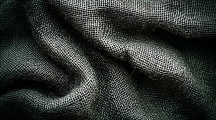 Poster - Dark Gray Burlap Fabric Texture Background