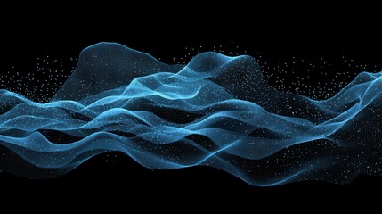 Poster - Abstract Fluid Dynamics: An evocative, photorealistic visualization of abstract fluid dynamics, featuring flowing, ethereal forms in cool, vibrant tones.
