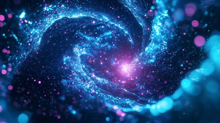 Poster - cosmic vortex of stardust: a mesmerizing view of a galaxy swirling with nebulae, glowing lights, cos