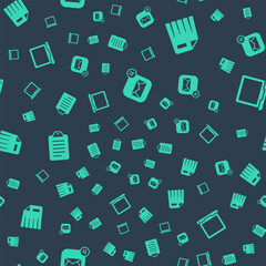 Poster - Set Envelope, Paper shredder, To do list or planning and Laptop on seamless pattern. Vector