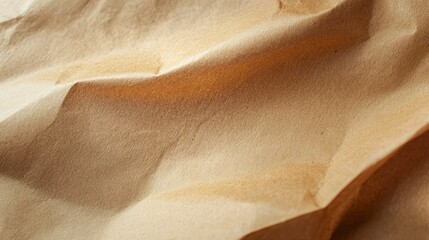 Wall Mural - old paper texture: textured surface of an old, crumpled piece of parchment paper with a warm, vintag