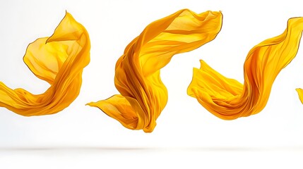 Aufkleber - Dynamic Yellow Fabric Flowing Abstract Image