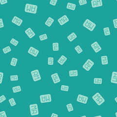 Poster - Green Morning time icon isolated seamless pattern on green background. Time symbol. Vector