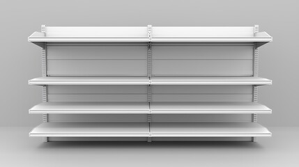 Poster - Empty White Retail Shelves Product Display