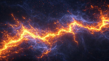 Aufkleber - Fiery Blue Energy Streams Abstract Background