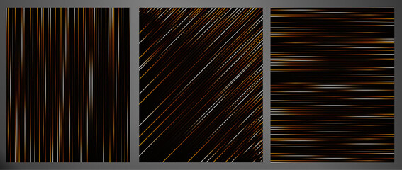 Poster - 
Modern texture cover design set. Luxury dynamic line pattern. Creative premium stripe vector background for business catalog,corporate, brochure cover template, notebook, invite with black color 