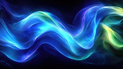 Poster - Abstract glowing wavy lines