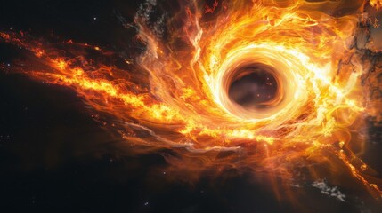 Wall Mural - Abstract black hole with a supernova explosion Abstract universe with a black hole and cosmic light