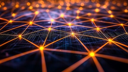 Poster - Global Network Connections Abstract Background