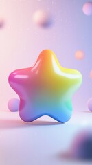 Poster - Iridescent Starry Delight, A Colorful Dreamscape of Shapes and Light
