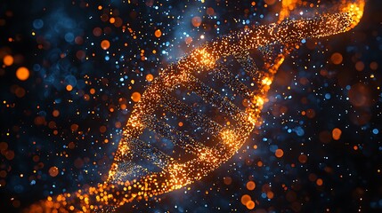 Aufkleber - Glowing DNA Helix Science Technology Medical Image