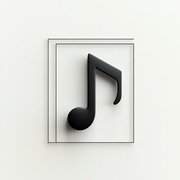 Bold Black Musical Note Illustration
