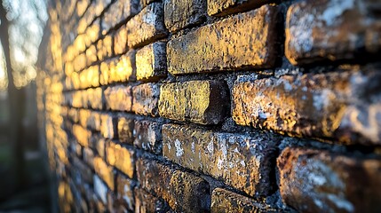 Aufkleber - Golden Hour Brick Wall Texture