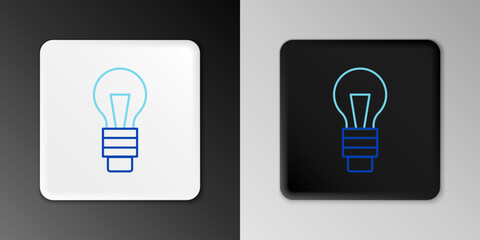 Poster - Line Light bulb with concept of idea icon isolated on grey background. Energy and idea symbol. Inspiration concept. Colorful outline concept. Vector