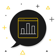 Poster - line graph, chart, diagram, infographic icon isolated on white background. colorful outline concept.