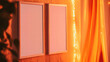 © Artem - Minimalist home decor with two white frames on textured wall and warm lighting atmosphere