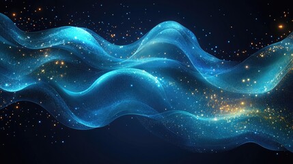 Poster - Abstract digital waves in dark background. Possible use Graphic design inspiration