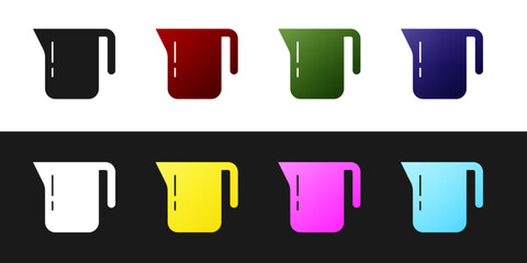 Poster - Set Coffee pot icon isolated on black and white background. Vector
